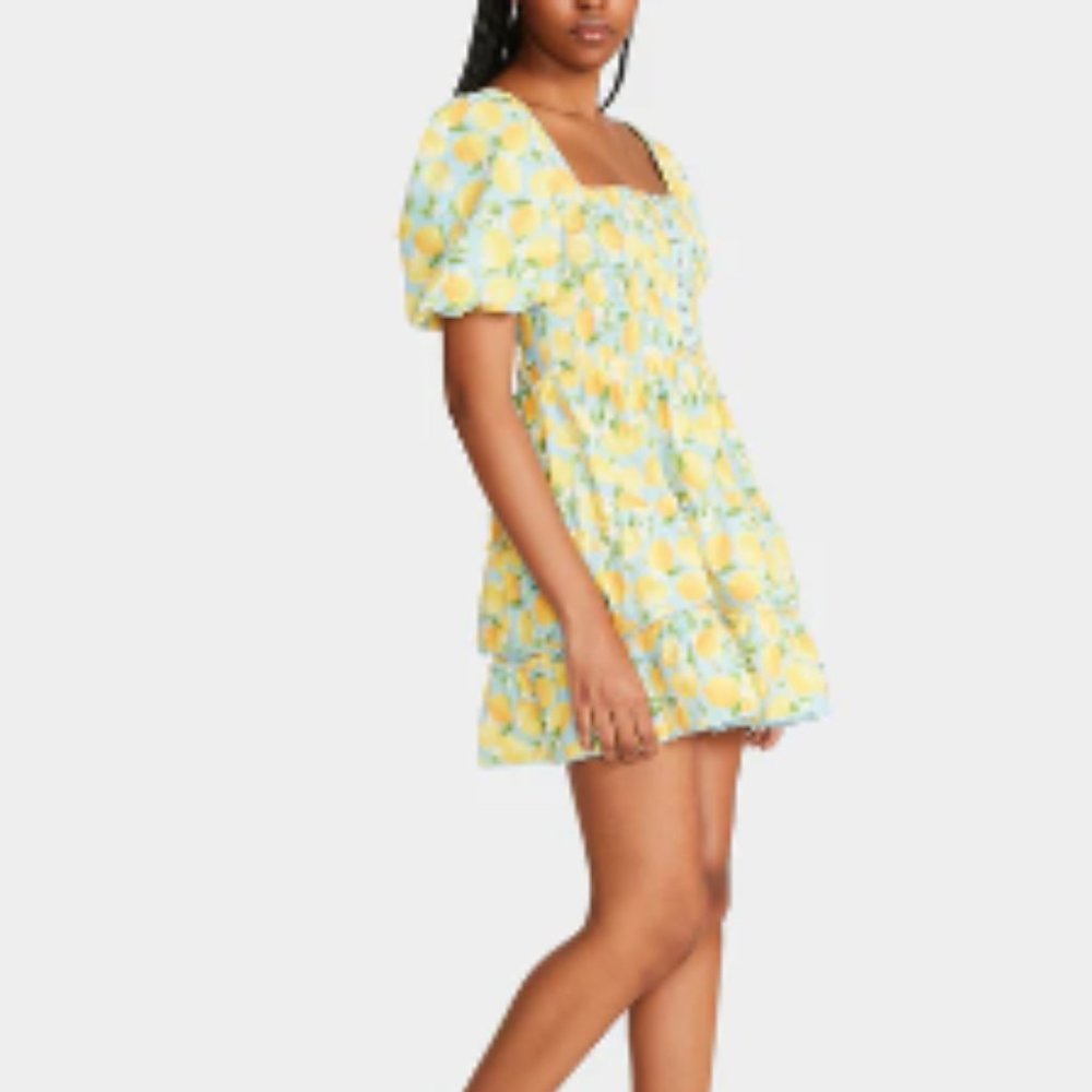 Betsey Johnson Haley Mini Dress Blue Lemons Print